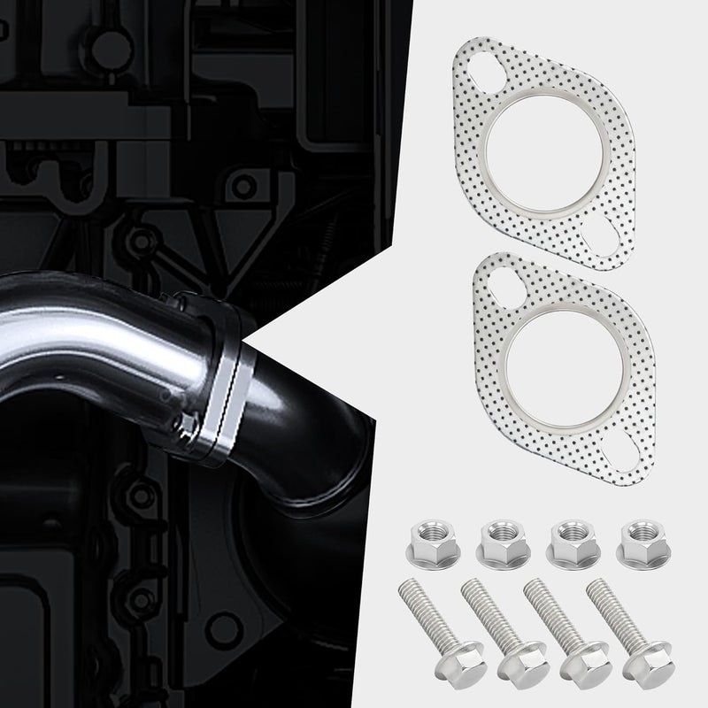 Tioollev 2PCS Exhaust Gasket,Car Accessories Exhaust Flange Gasket,Muffler Gasket,Catalytic Converter Gasket,Exhaust Flange Repair Kit with Bolt & Nut,Fit for Car,Truck,Replace (2inch) - Image 1